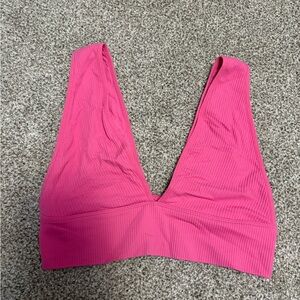 Garage Pink Ribbed Bandeau